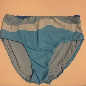 NWT Andie Blue Printed High Waisted Swim Bottoms